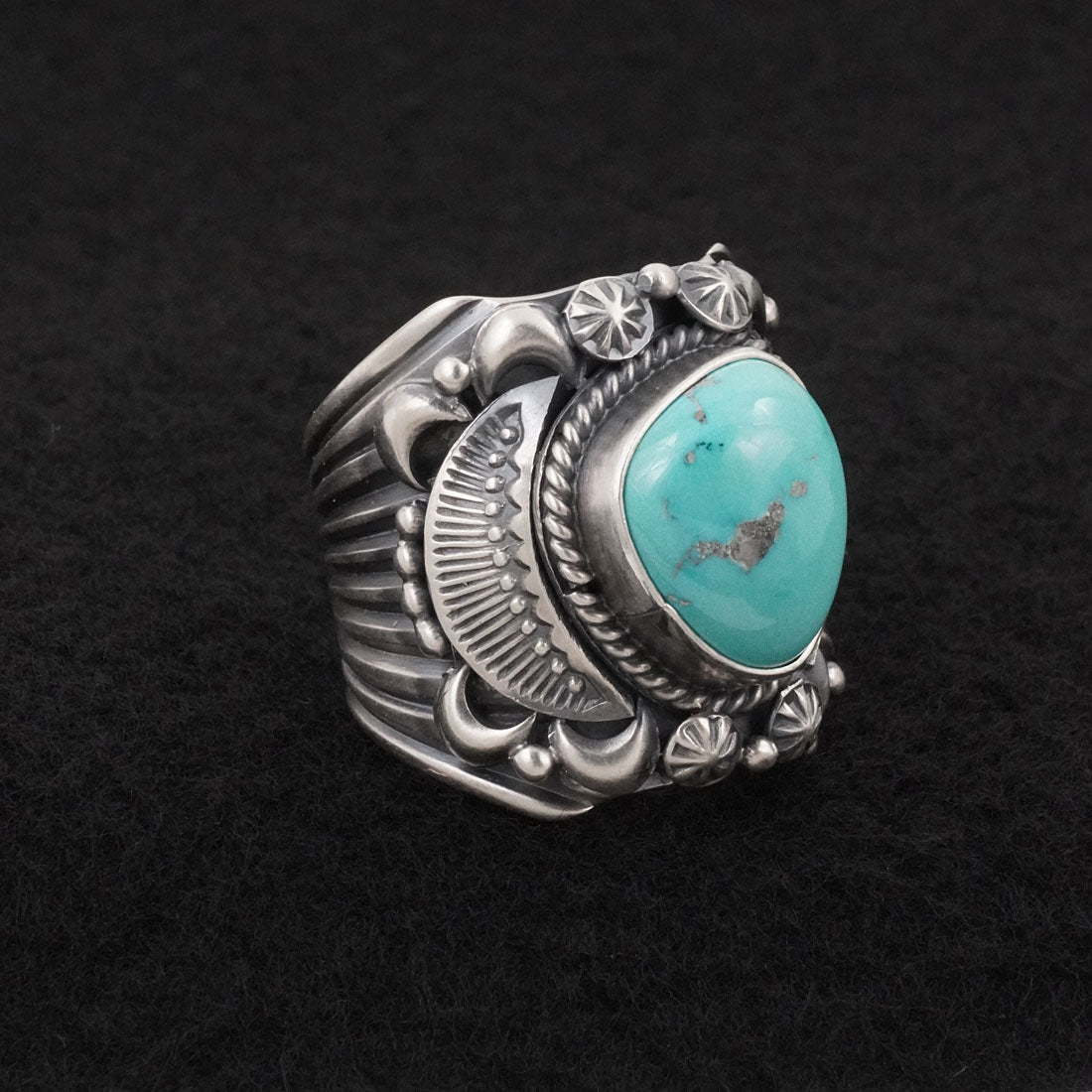 Delbert Gordon Turquoise & Sterling Silver Ring Size 11