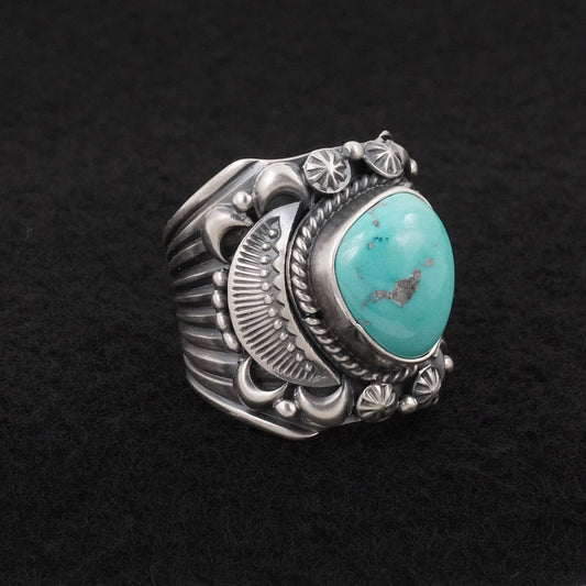 Delbert Gordon Turquoise & Sterling Silver Ring Size 11