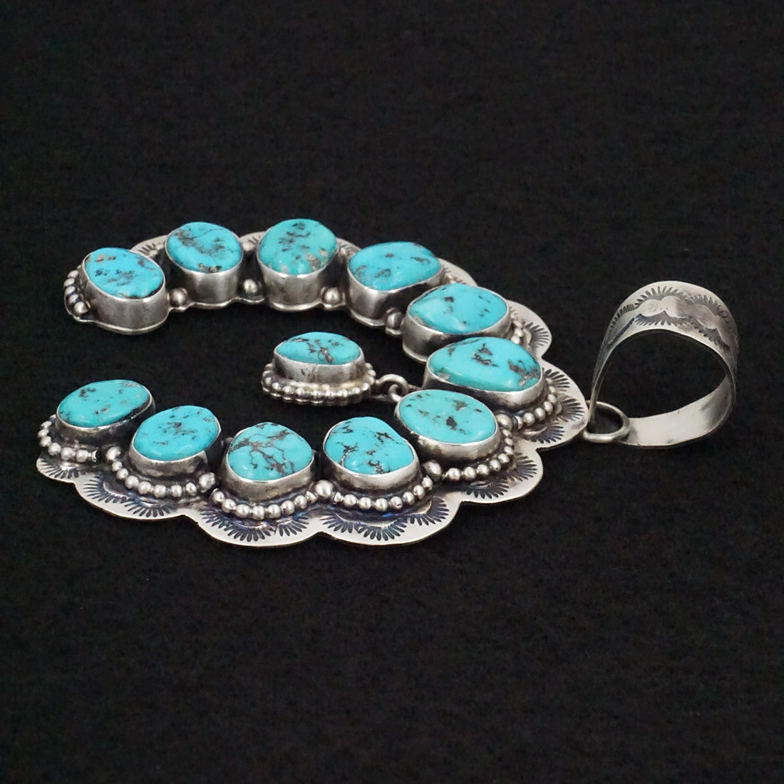 Bob Becenti Turquoise & Sterling Silver Naja Pendant