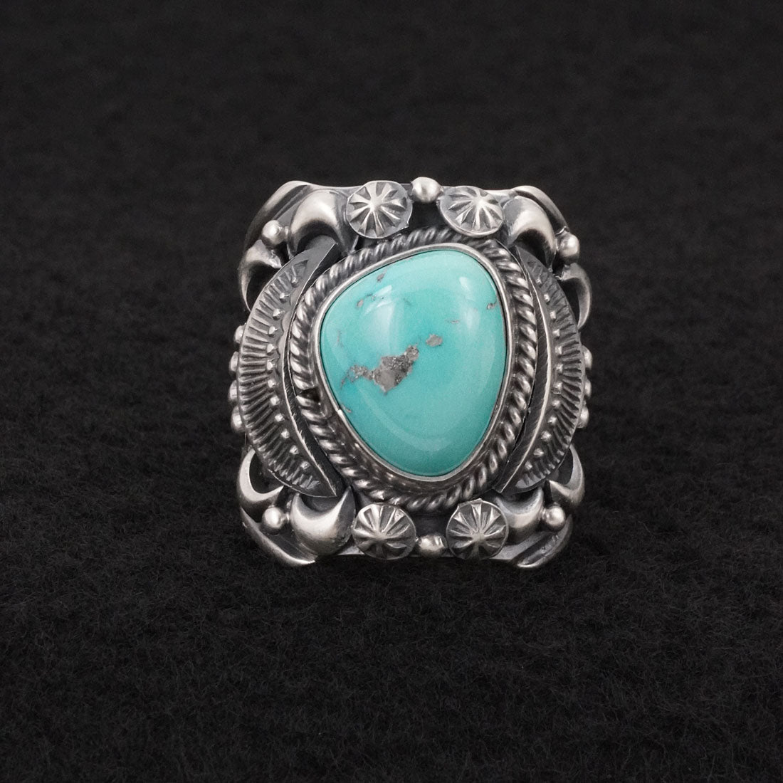 Delbert Gordon Turquoise & Sterling Silver Ring Size 11