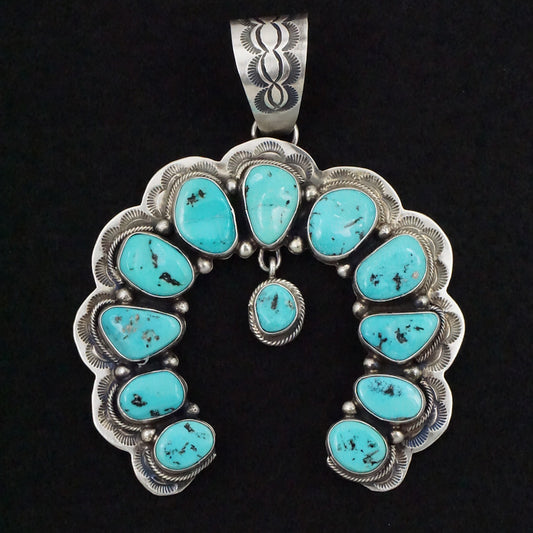 Bob Becenti Turquoise & Sterling Silver Naja Pendant