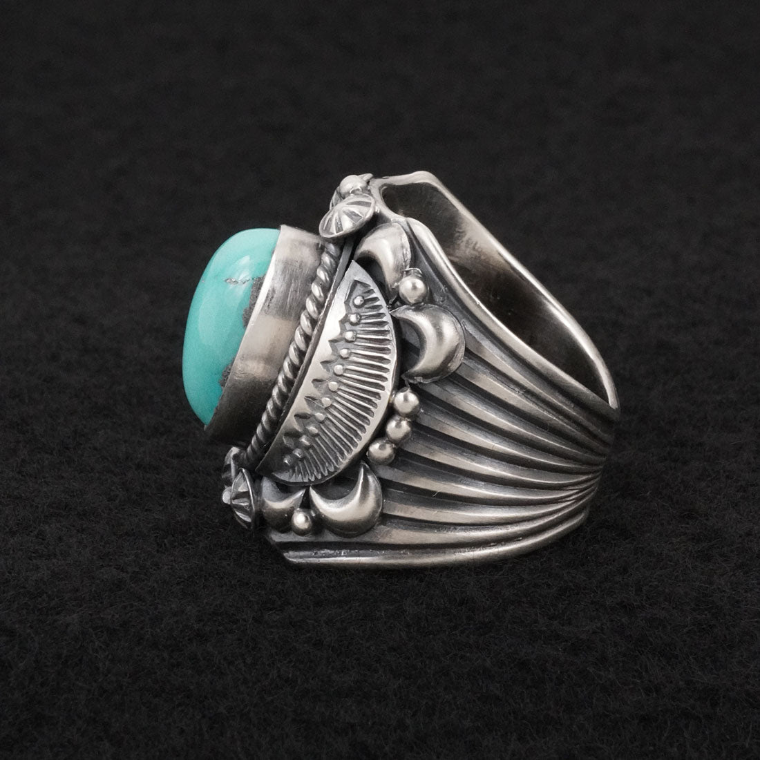 Delbert Gordon Turquoise & Sterling Silver Ring Size 11