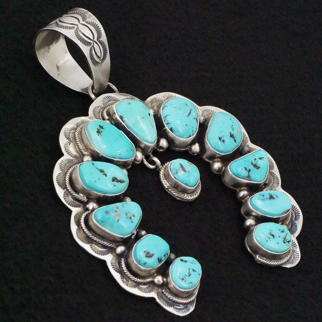 Bob Becenti Turquoise & Sterling Silver Naja Pendant