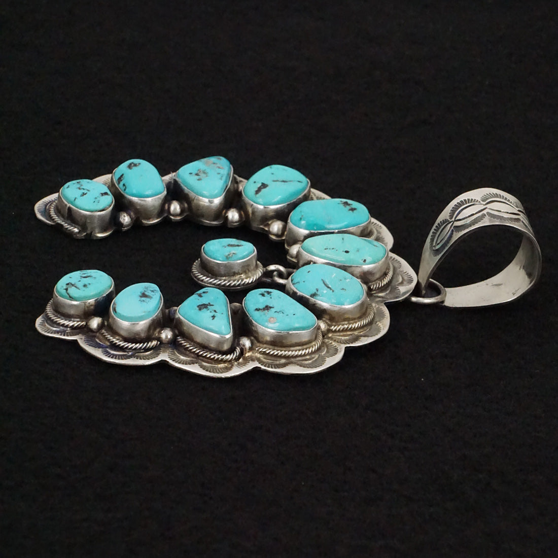 Bob Becenti Turquoise & Sterling Silver Naja Pendant