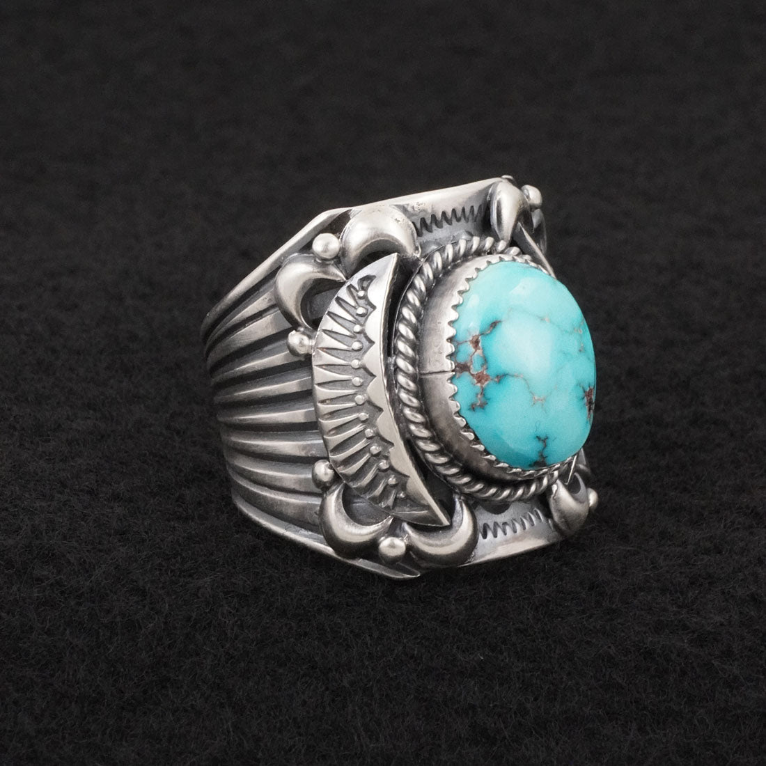 Delbert Gordon Turquoise & Sterling Silver Ring Size 13