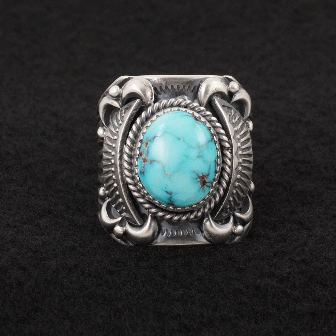 Delbert Gordon Turquoise & Sterling Silver Ring Size 13
