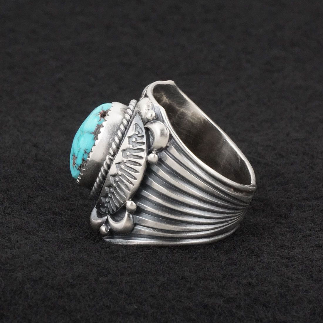 Delbert Gordon Turquoise & Sterling Silver Ring Size 13