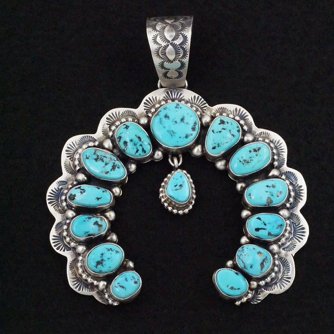 Bob Becenti Turquoise & Sterling Silver Naja Pendant