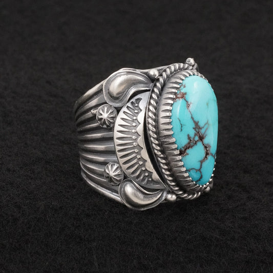 Delbert Gordon Turquoise & Sterling Silver Ring Size 11.5