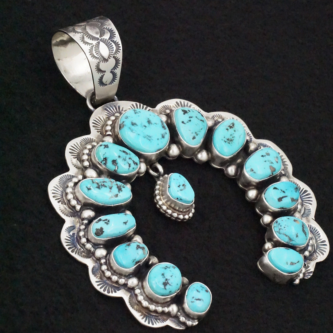 Bob Becenti Turquoise & Sterling Silver Naja Pendant