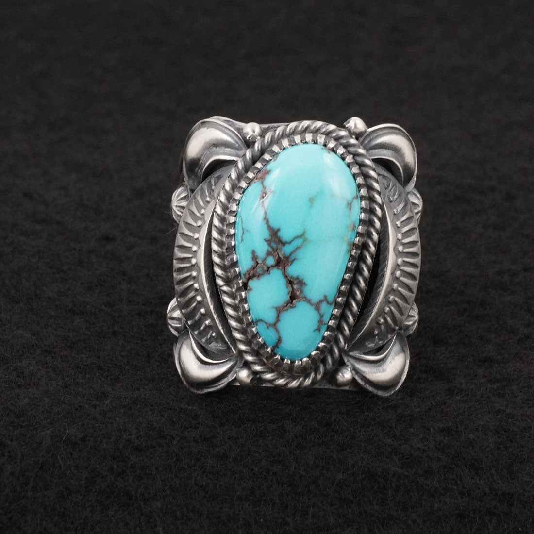 Delbert Gordon Turquoise & Sterling Silver Ring Size 11.5