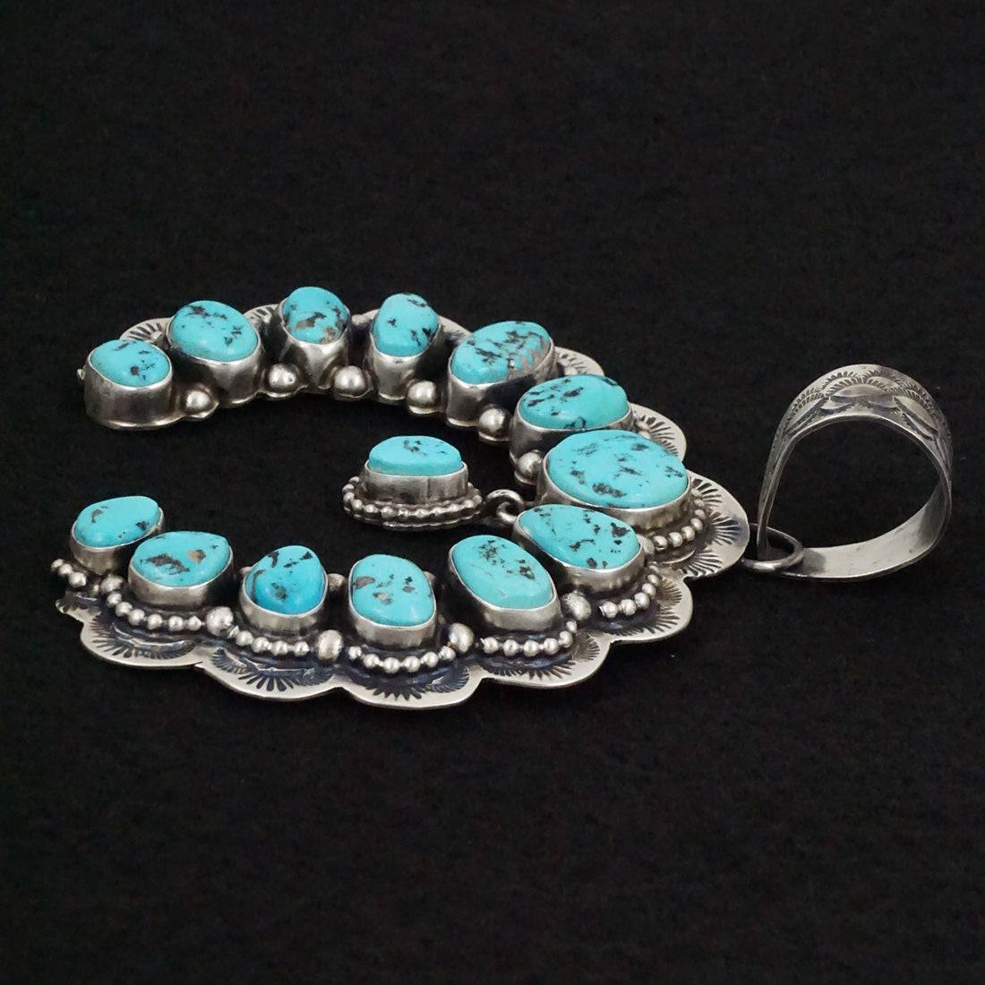 Bob Becenti Turquoise & Sterling Silver Naja Pendant