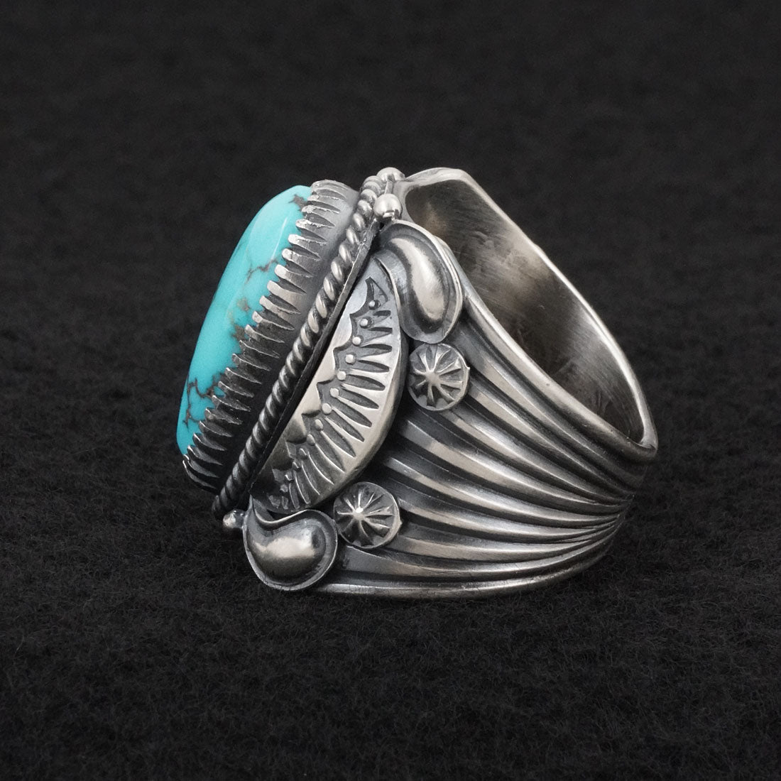 Delbert Gordon Turquoise & Sterling Silver Ring Size 11.5