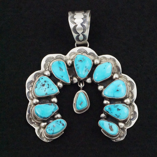 Bob Becenti Turquoise & Sterling Silver Naja Pendant