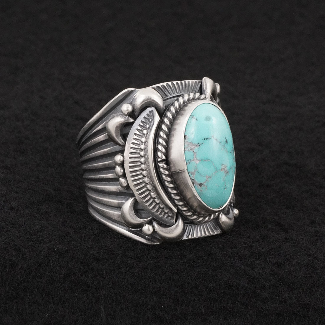 Delbert Gordon Turquoise & Sterling Silver Ring Size 12