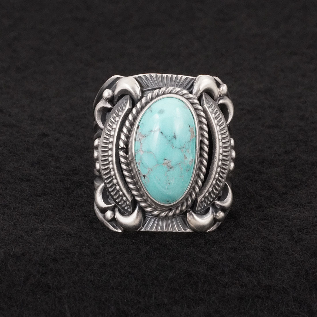 Delbert Gordon Turquoise & Sterling Silver Ring Size 12