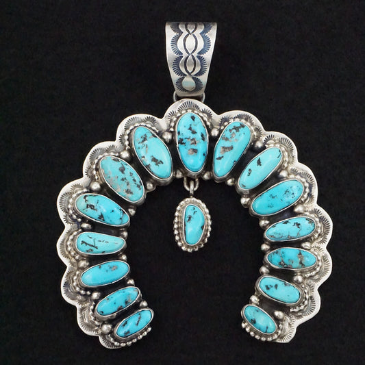 Bob Becenti Turquoise & Sterling Silver Naja Pendant