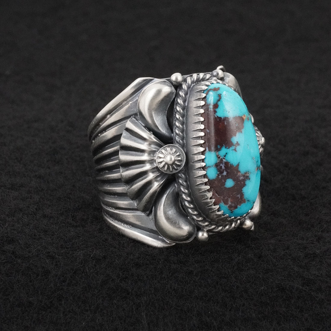 Delbert Gordon Turquoise & Sterling Silver Ring Size 11.5