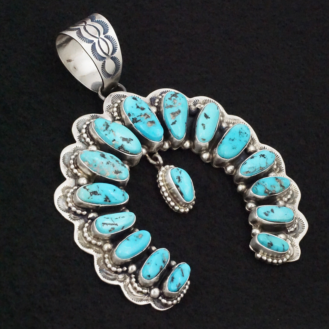 Bob Becenti Turquoise & Sterling Silver Naja Pendant