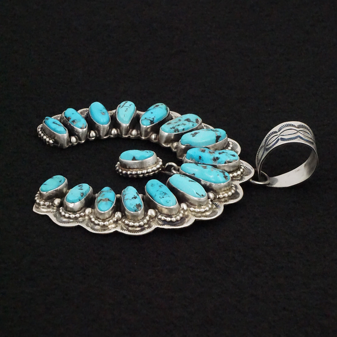 Bob Becenti Turquoise & Sterling Silver Naja Pendant