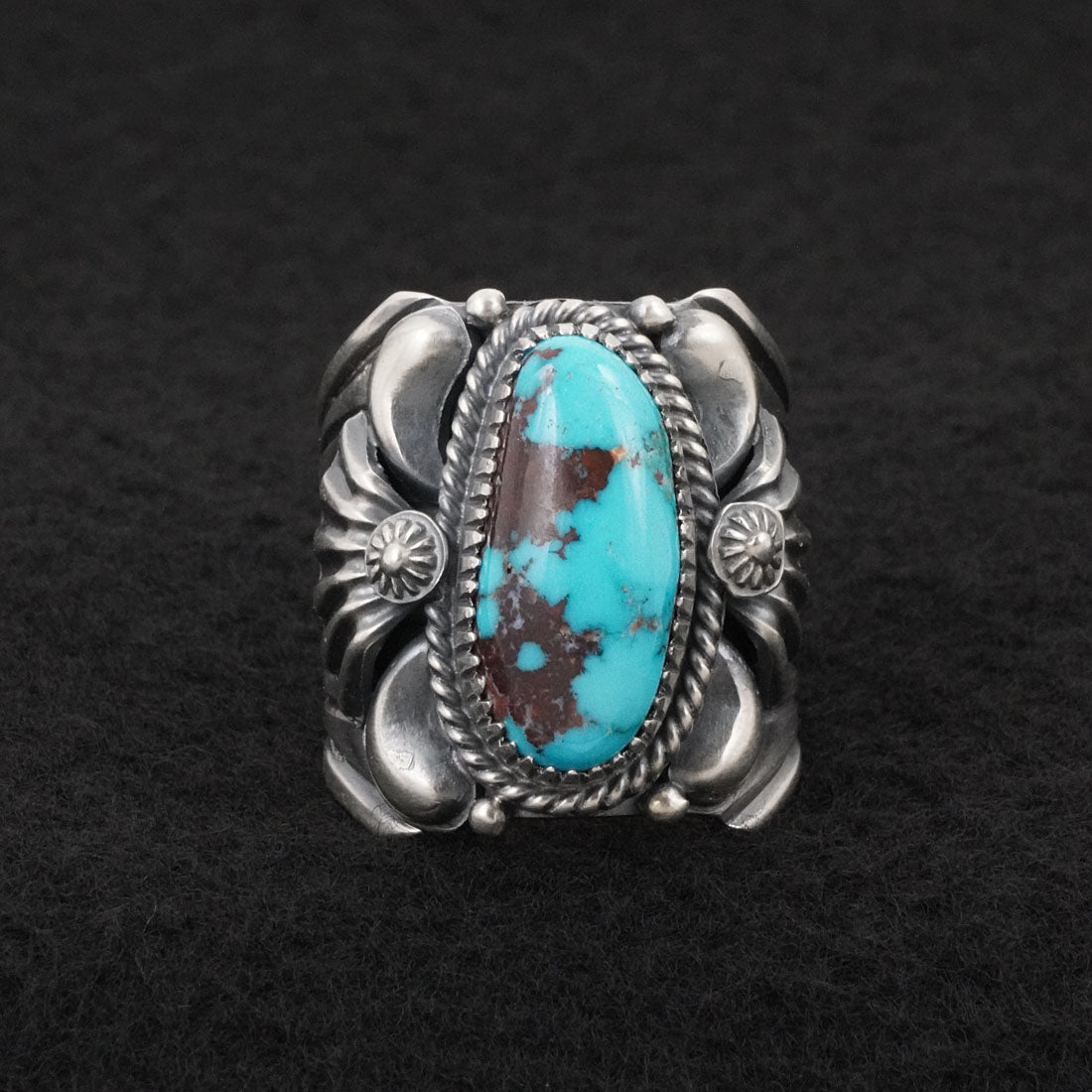 Delbert Gordon Turquoise & Sterling Silver Ring Size 11.5