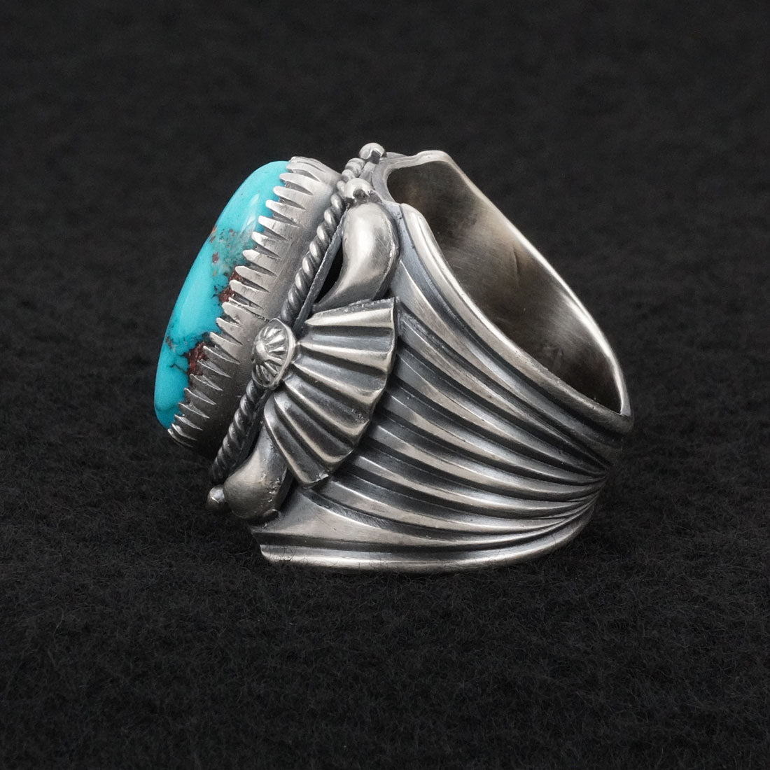 Delbert Gordon Turquoise & Sterling Silver Ring Size 11.5
