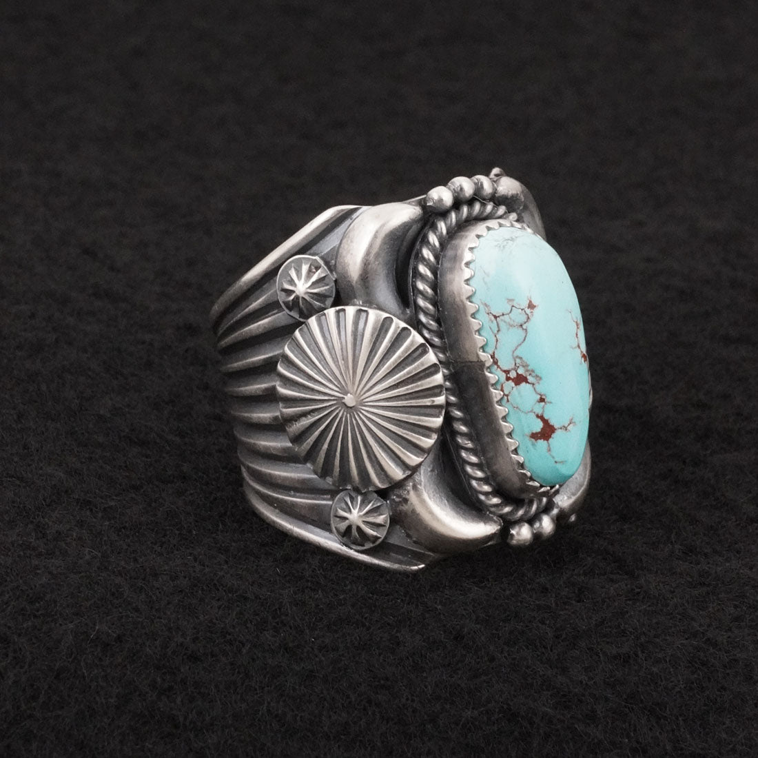 Delbert Gordon Turquoise & Sterling Silver Ring Size 11.5