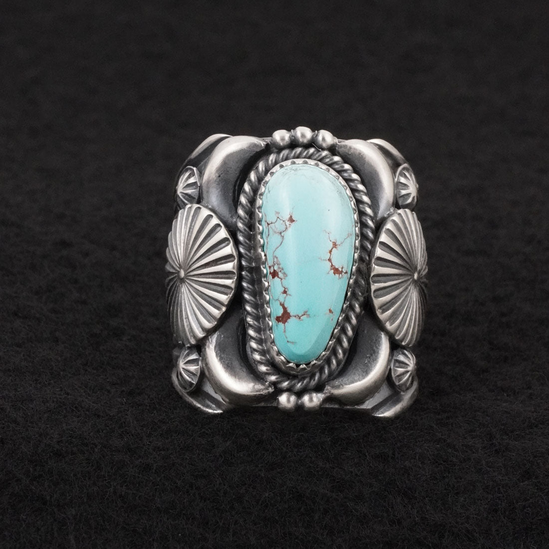 Delbert Gordon Turquoise & Sterling Silver Ring Size 11.5