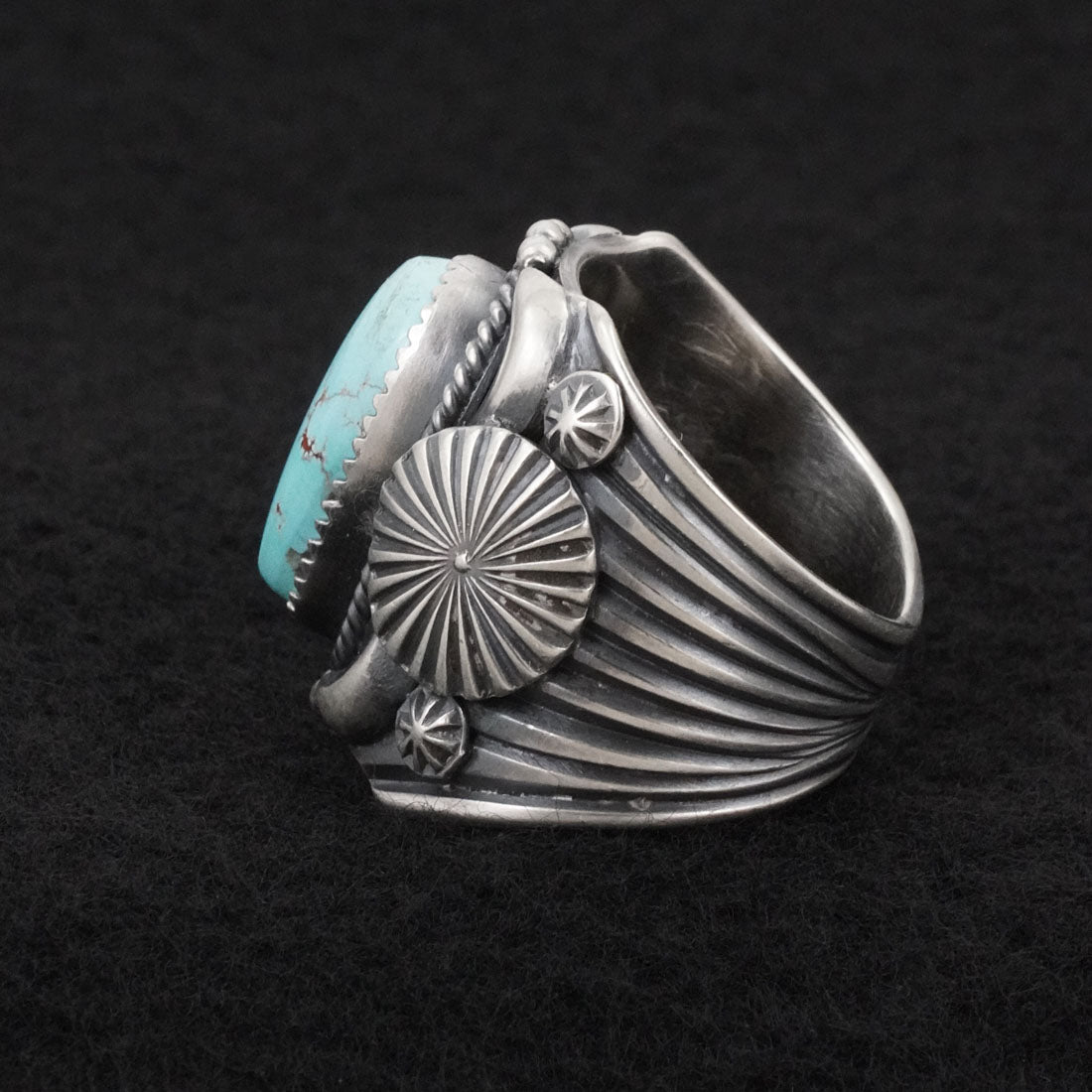 Delbert Gordon Turquoise & Sterling Silver Ring Size 11.5