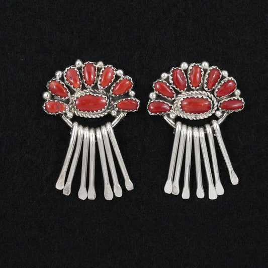 Justina Wilson Coral & Sterling Silver Earrings