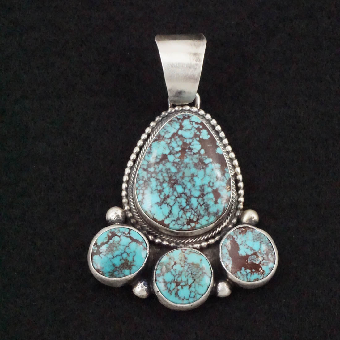 Bobby Johnson Turquoise & Sterling Silver Earrings & Pendant