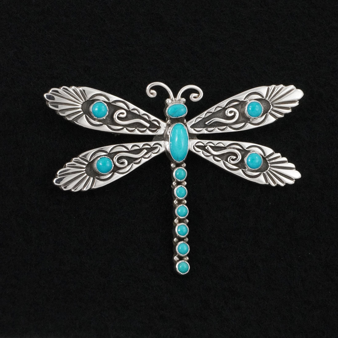 Lee Charley Turquoise & Sterling Silver Pendant/Pin