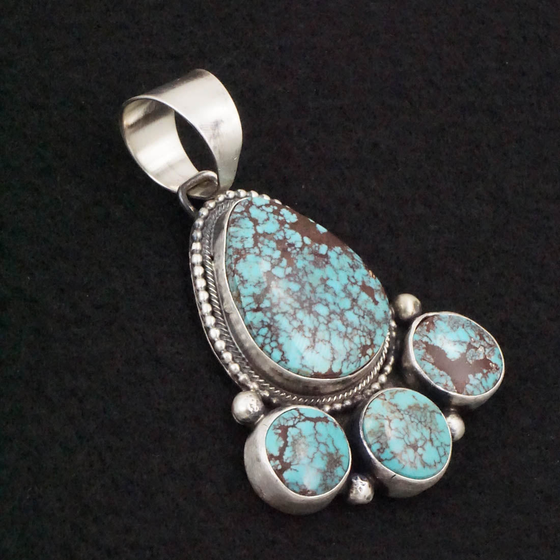 Bobby Johnson Turquoise & Sterling Silver Earrings & Pendant