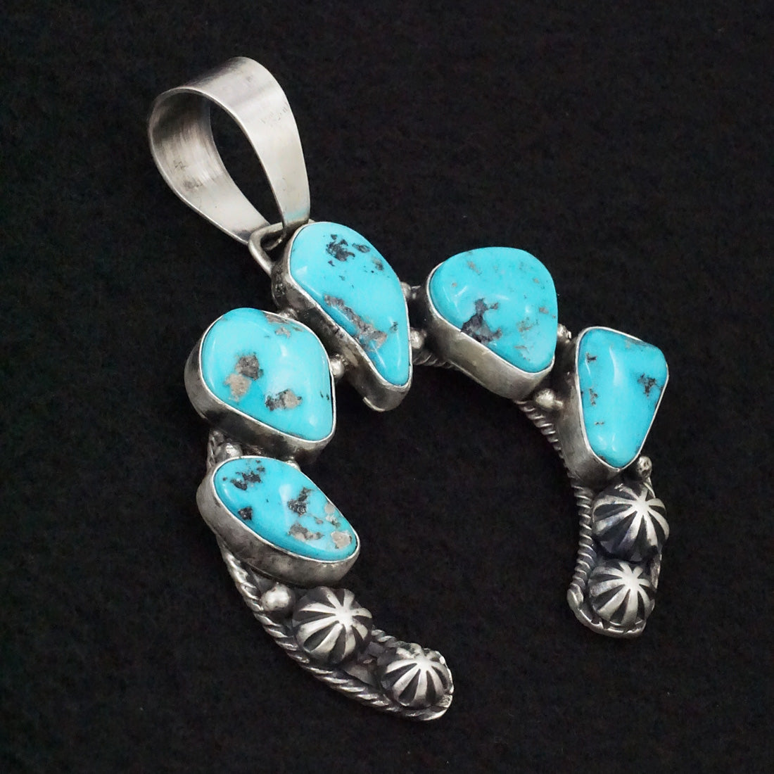 Bobby Johnson Turquoise & Sterling Silver Naja Pendant