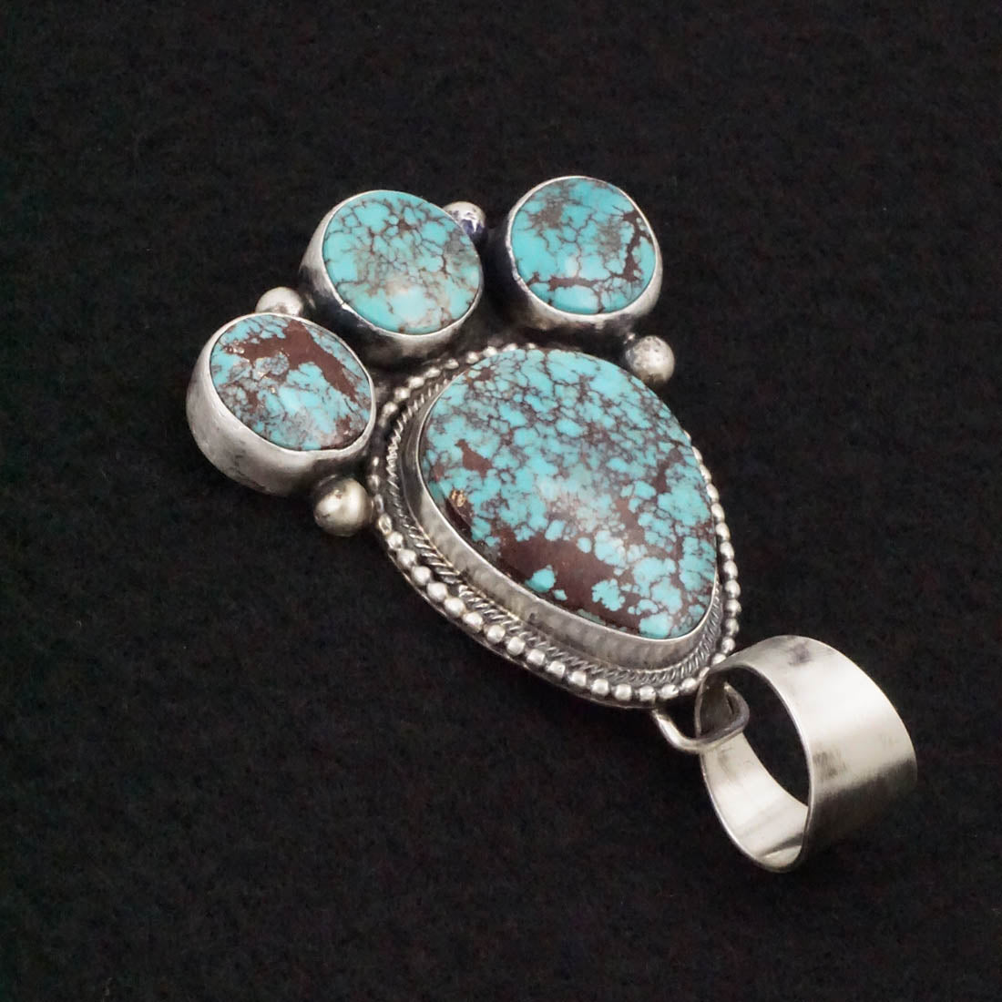 Bobby Johnson Turquoise & Sterling Silver Earrings & Pendant