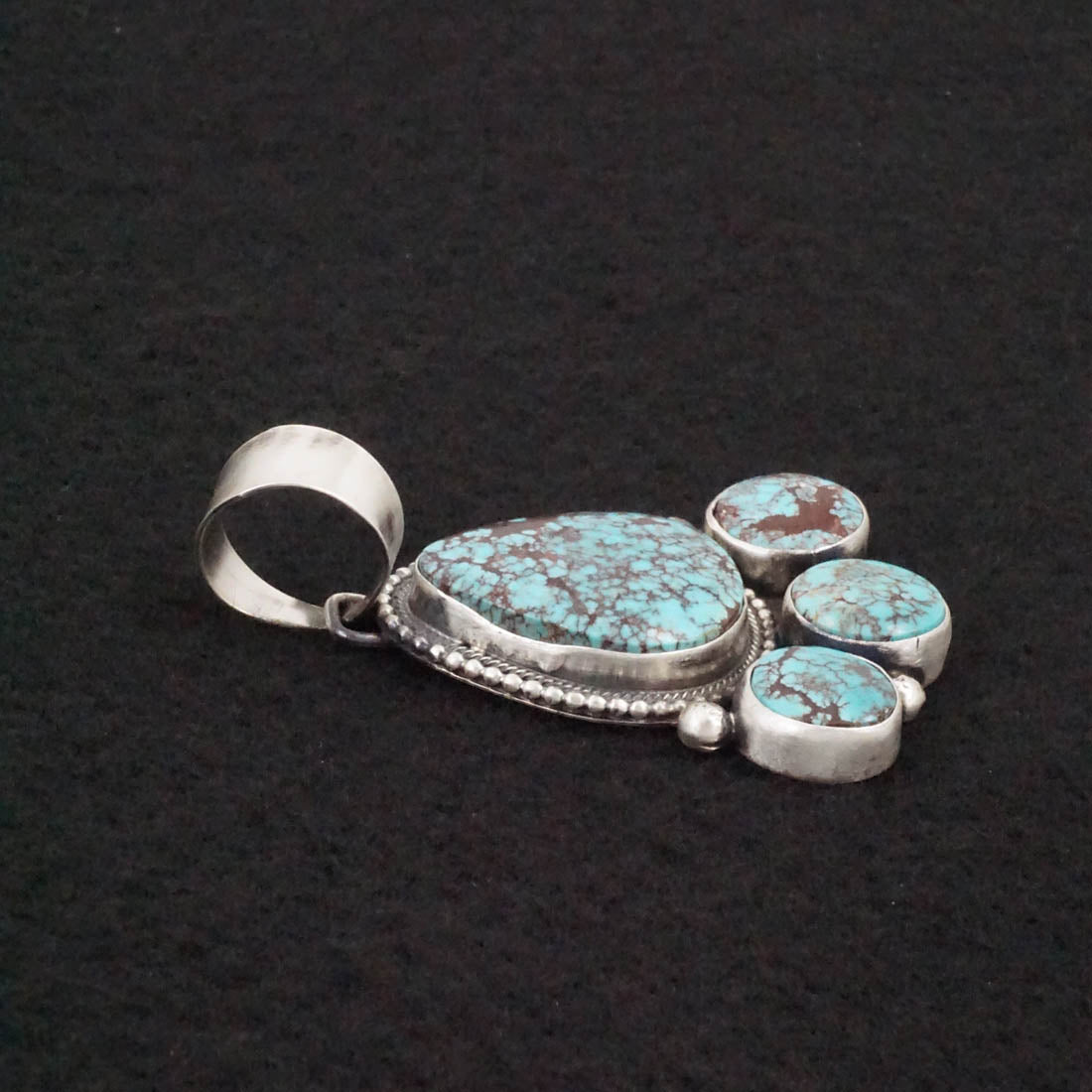 Bobby Johnson Turquoise & Sterling Silver Earrings & Pendant