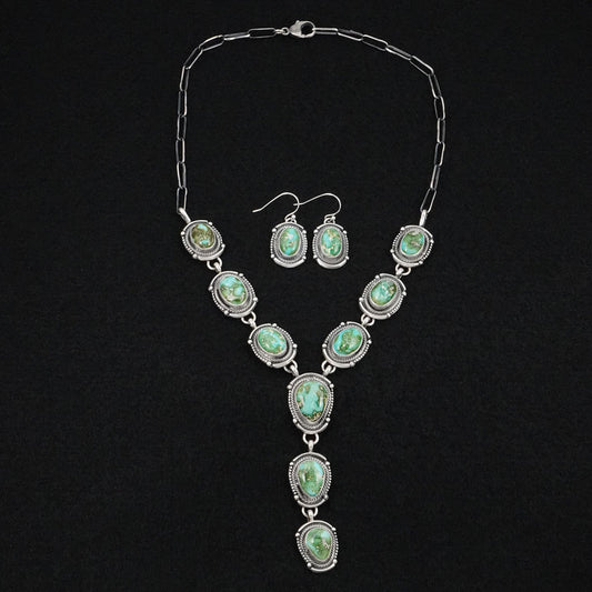 Bobby Johnson Turquoise & Sterling Silver Necklace Set