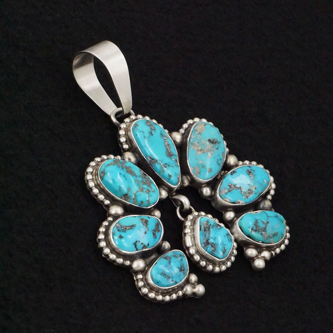 Kathleen Livingston Turquoise & Sterling Silver Naja Pendant