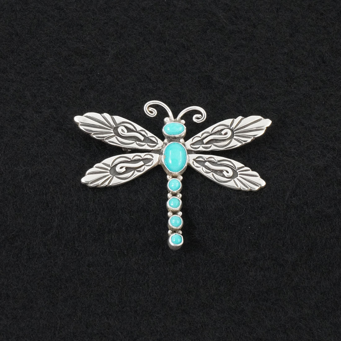 Lee Charley Turquoise & Sterling Silver Pendant/Pin