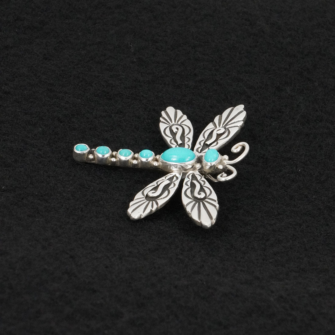 Lee Charley Turquoise & Sterling Silver Pendant/Pin