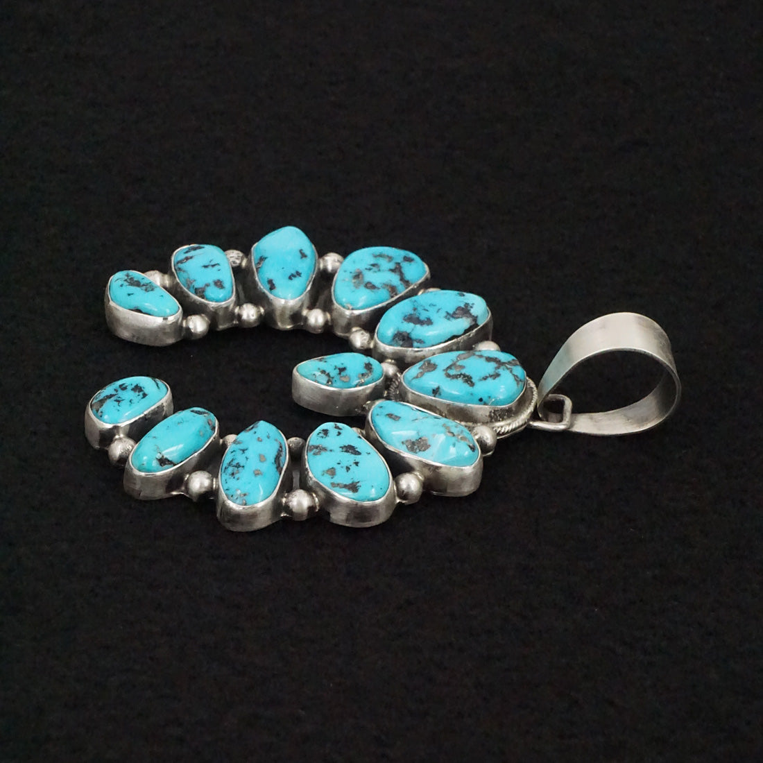 Bobby Johnson Turquoise & Sterling Silver Naja Pendant