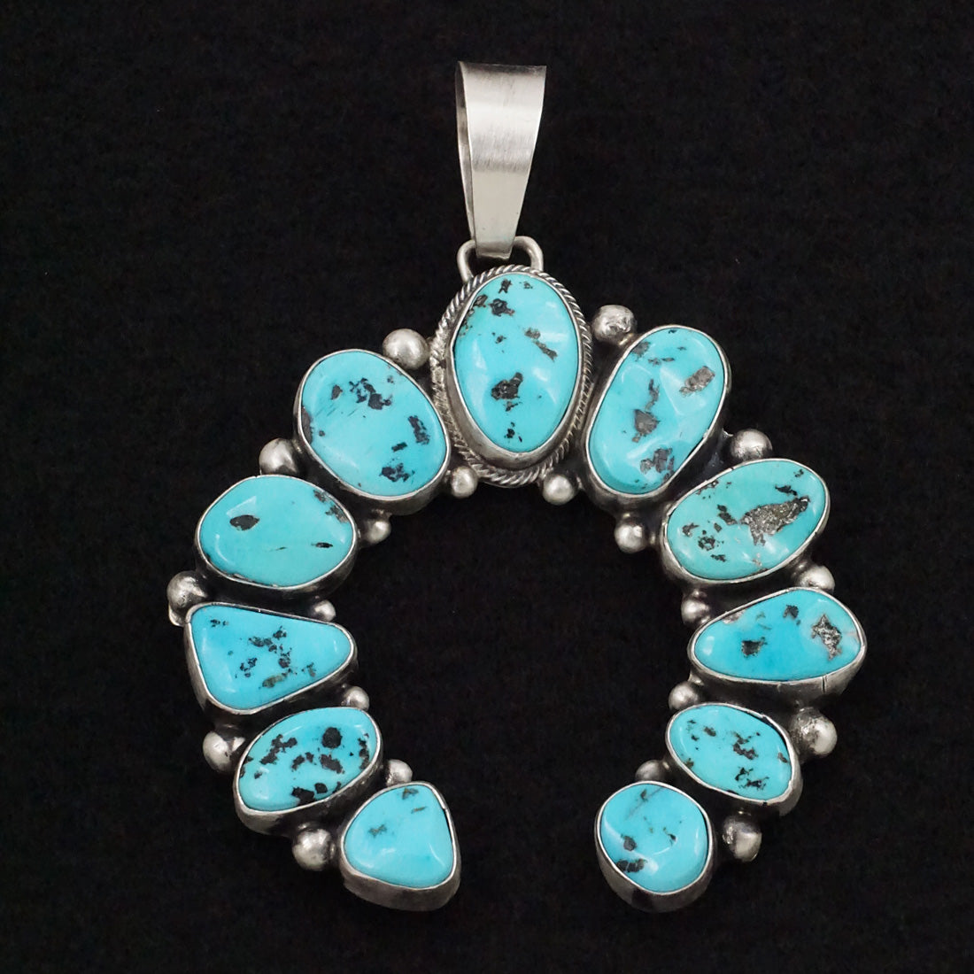 Bobby Johnson Turquoise & Sterling Silver Naja Pendant