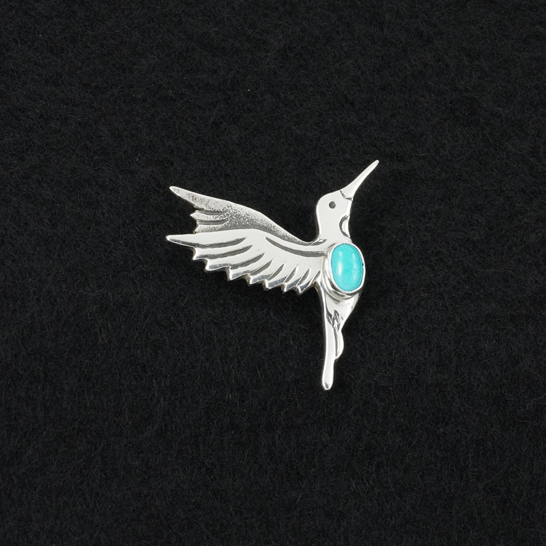 Lee Charley Turquoise & Sterling Silver Pendant/Pin