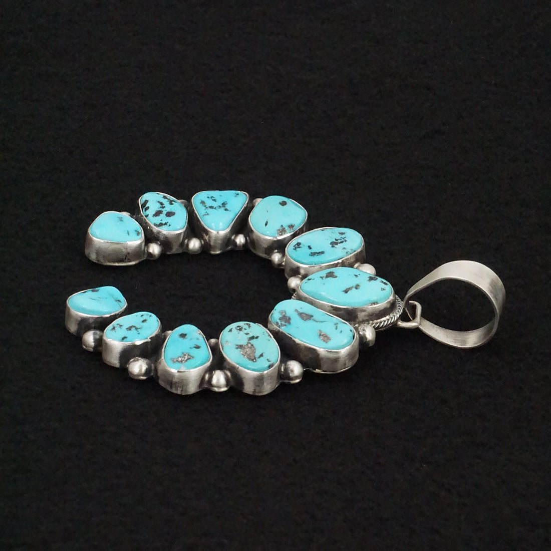 Bobby Johnson Turquoise & Sterling Silver Naja Pendant