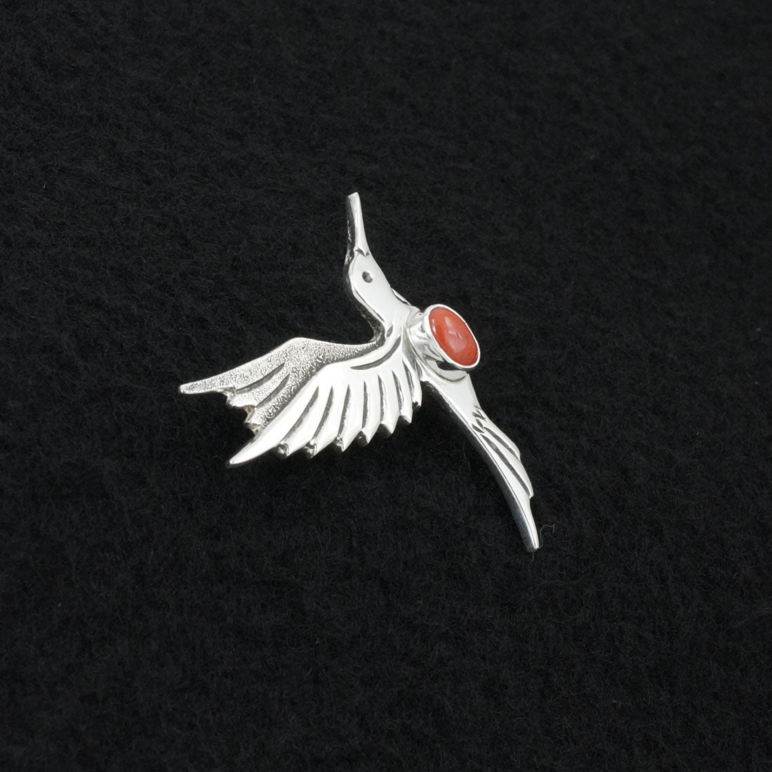 Lee Charley Coral & Sterling Silver Pendant/Pin