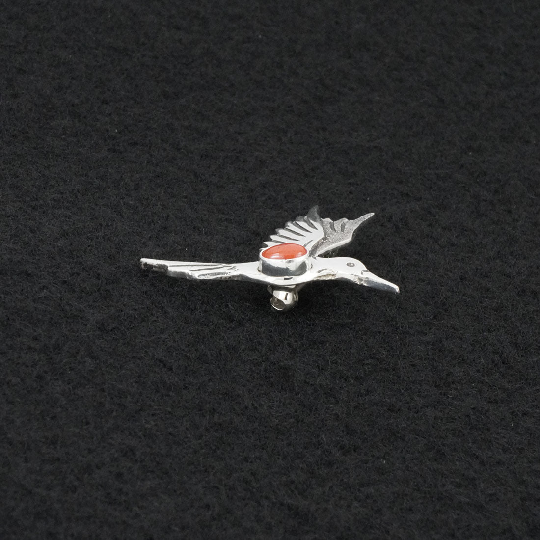 Lee Charley Coral & Sterling Silver Pendant/Pin