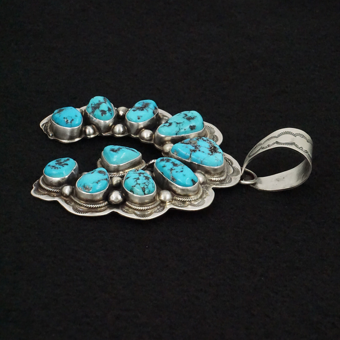 Bob Becenti Turquoise & Sterling Silver Earrings & Pendant