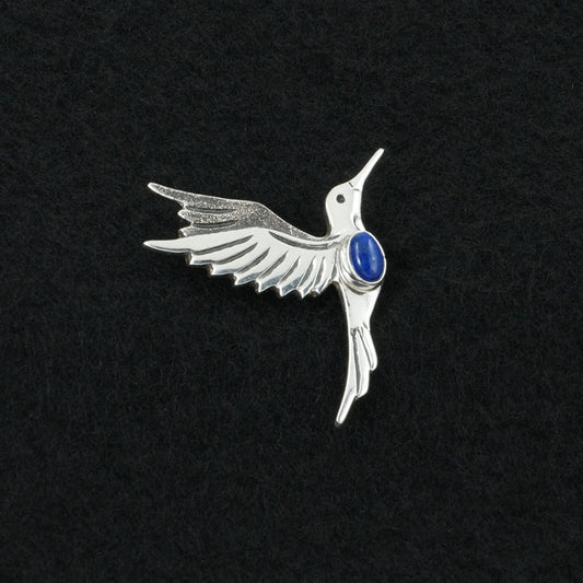 Lee Charley Lapis & Sterling Silver Pendant/Pin