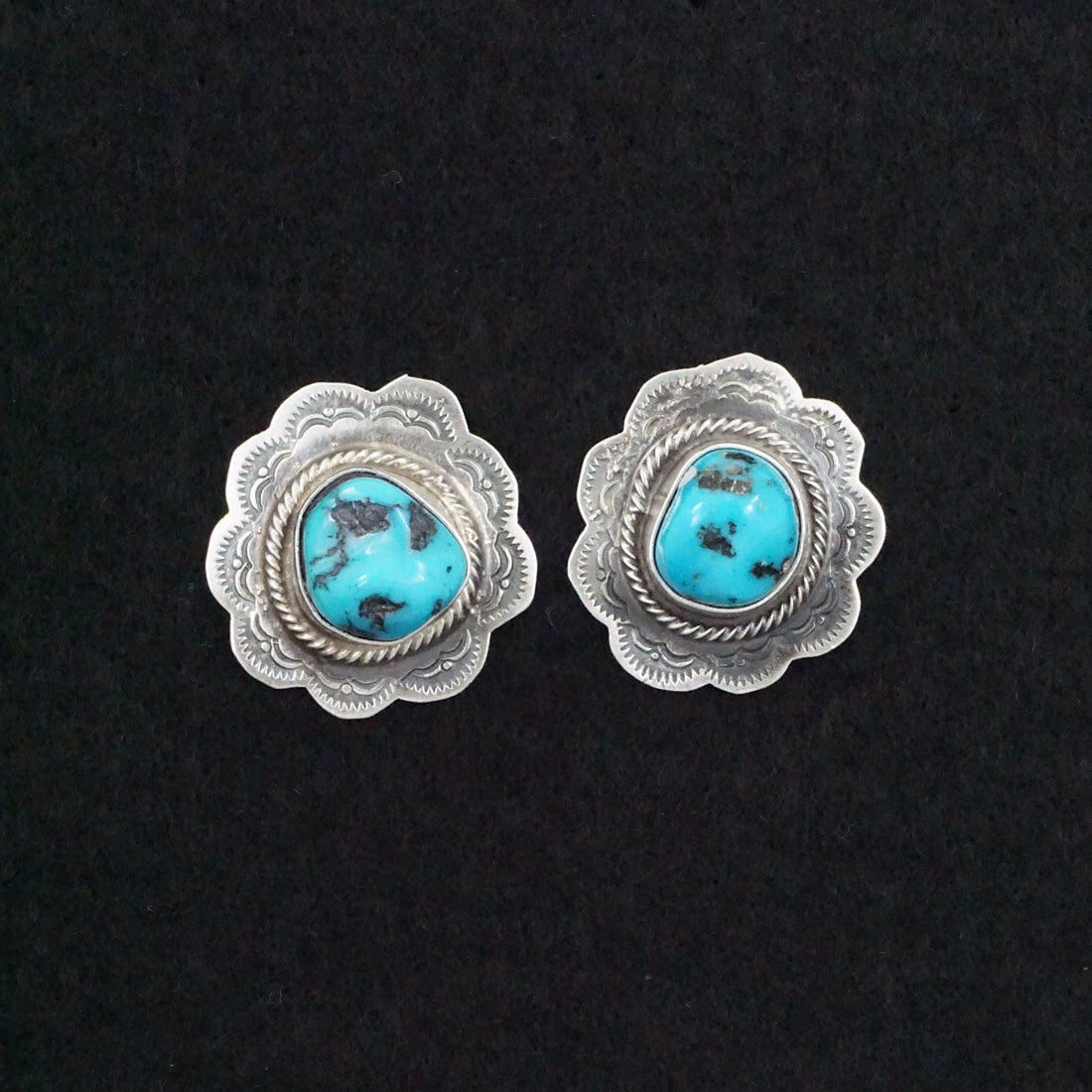 Bob Becenti Turquoise & Sterling Silver Earrings & Pendant