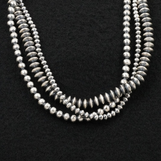 Dorinda Mariano Sterling Silver Navajo Pearl Necklace 18"